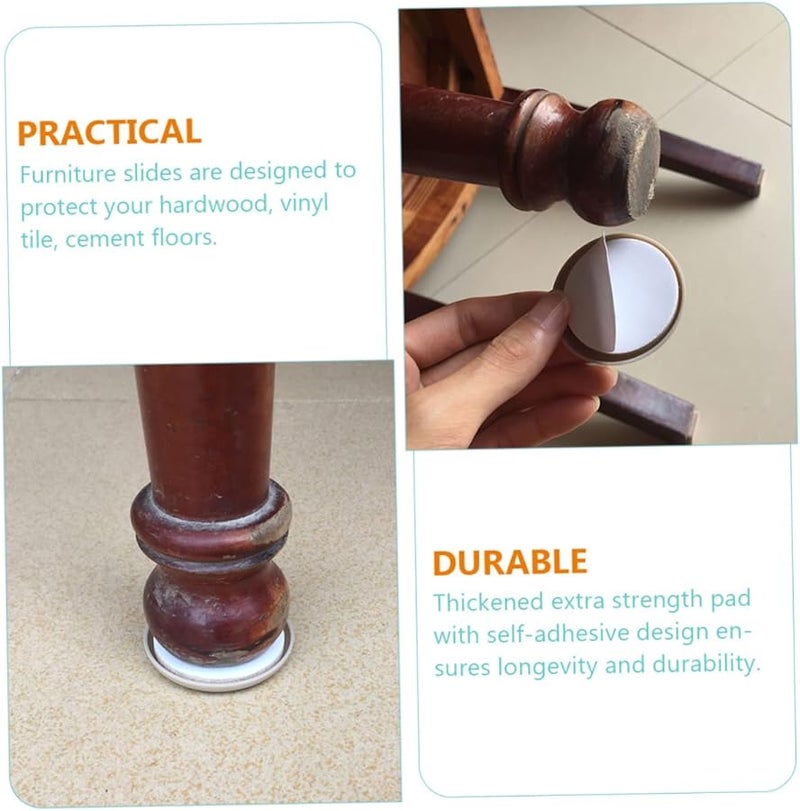 ARTIBETTER 48 Pcs Furniture Sliders Self Adhesive Floor Protectors Reduce Noise Protect Hardwood Floors 4 Pack - Image 5